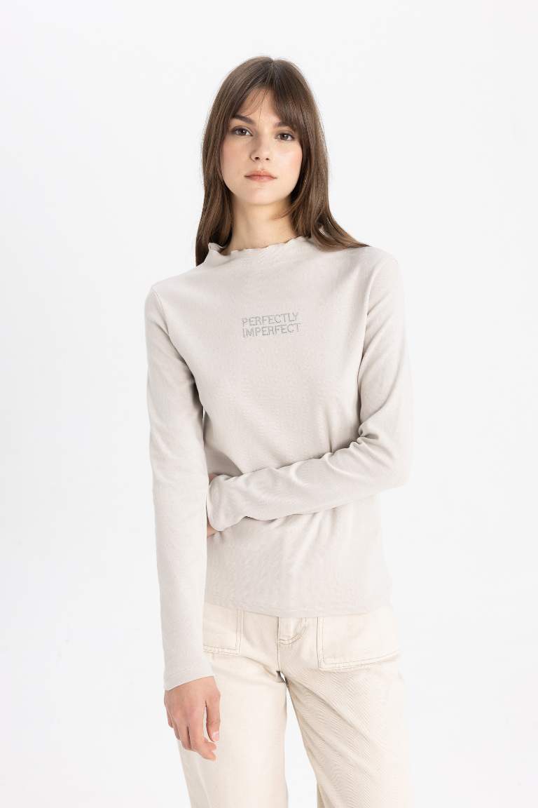 Crew Neck Basic Plain Long Sleeve T-Shirt Tunic