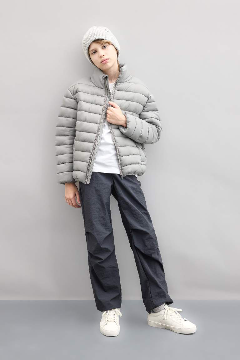 Boy Half Turtleneck Waterproof Puffer Jacket