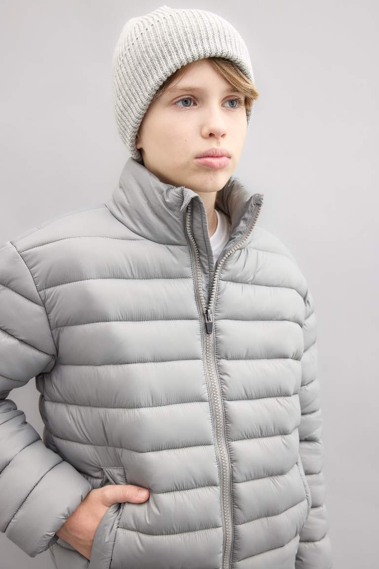 Boy Half Turtleneck Waterproof Puffer Jacket