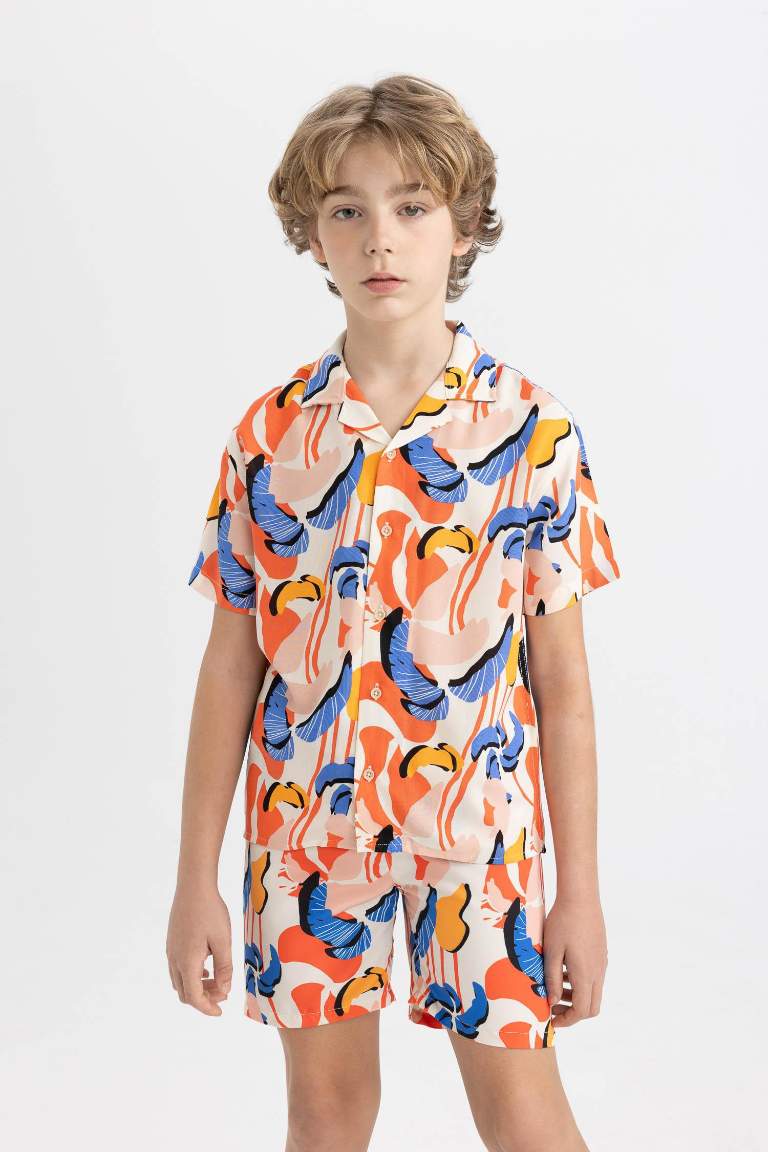 Boy Patterned Swim Shorts