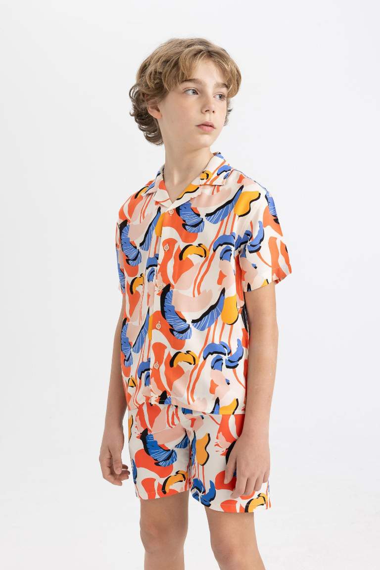 Boy Patterned Swim Shorts
