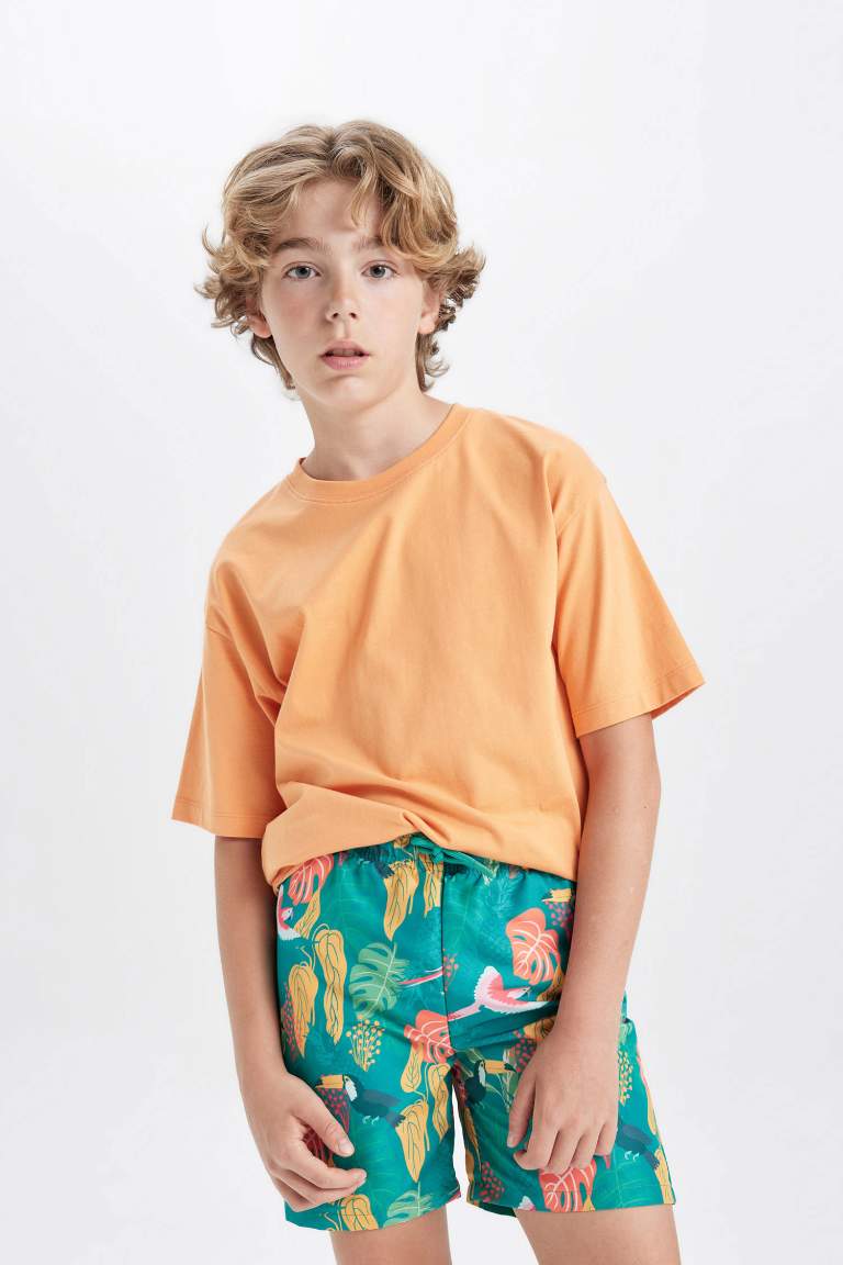 Boy Patterned Swim Shorts