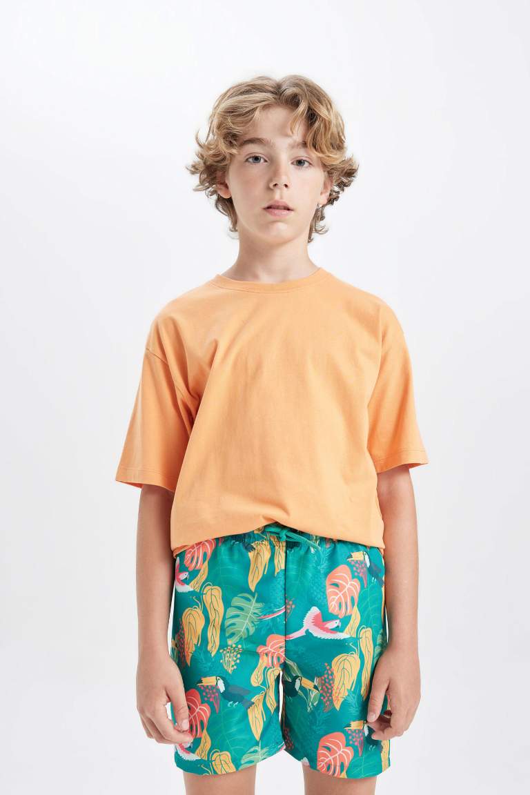 Boy Patterned Swim Shorts