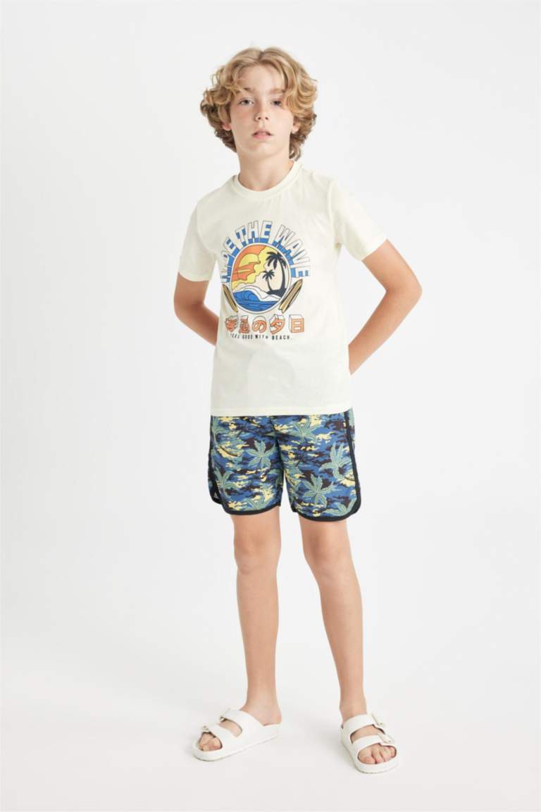 Boy Patterned Swim Shorts