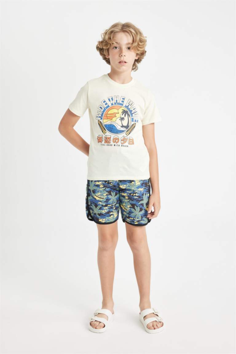 Boy Patterned Swim Shorts