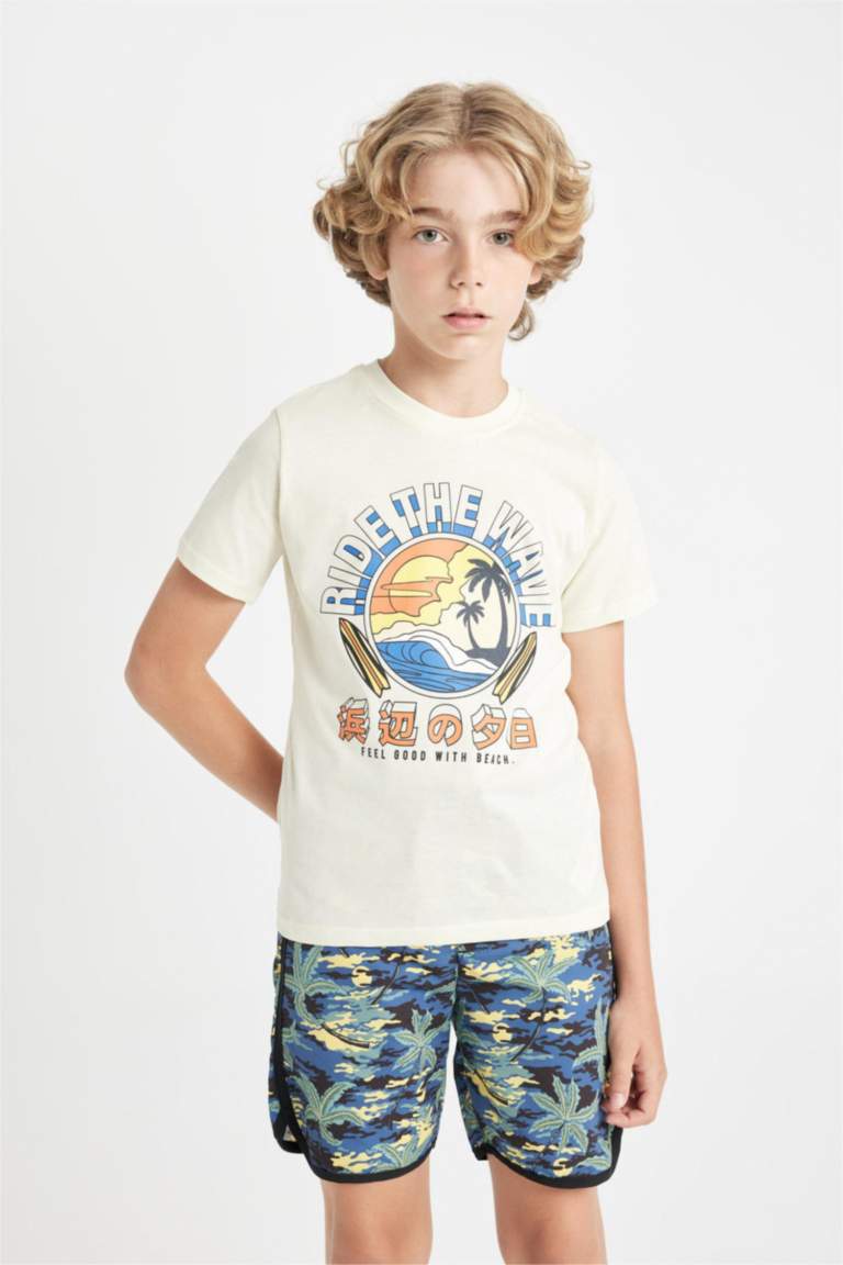 Boy Patterned Swim Shorts