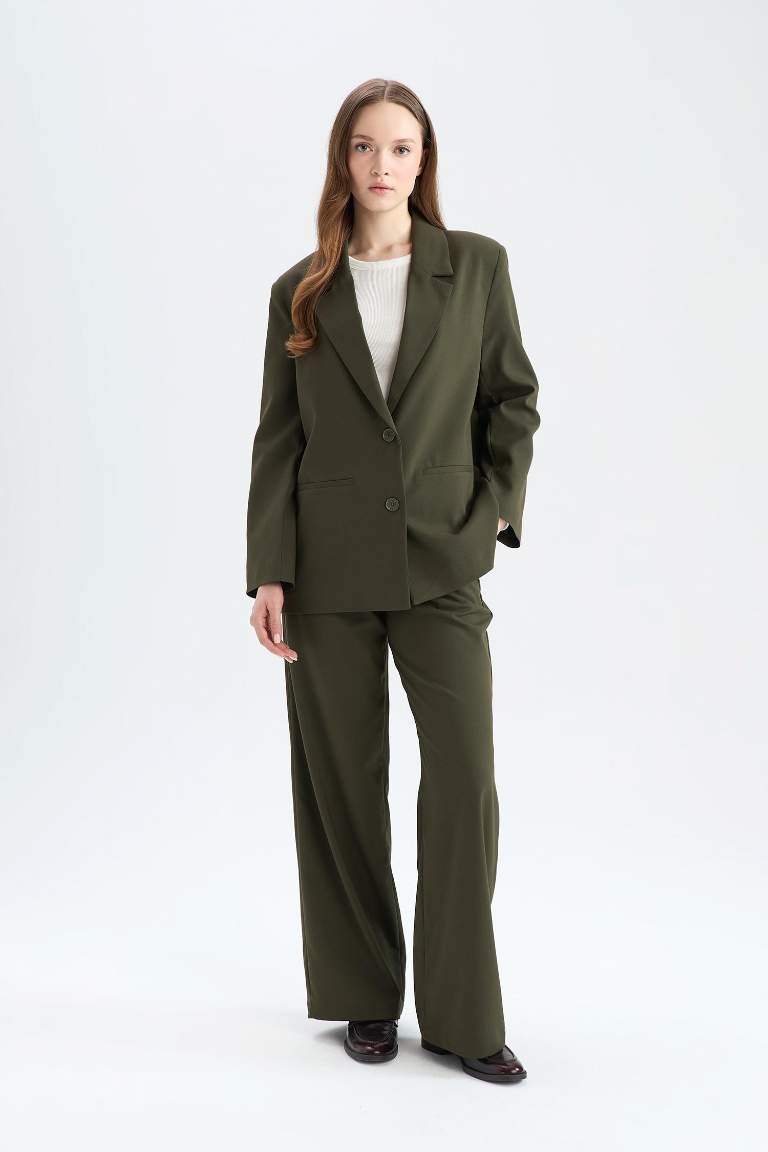 Wide Leg Geniş Paça Beli Lastikli Bağcıklı Basic Düz Palazzo Pantolon