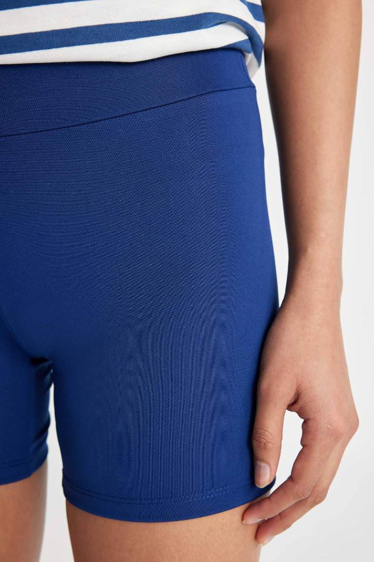 Legging de Sport en Tissu épais avec Taille Ajustée de Style Biker de DeFactoFit