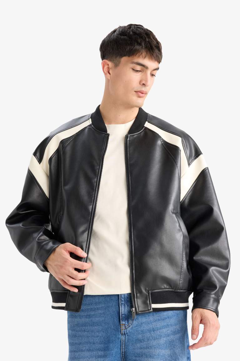 Regular Fit Kolej Yaka Bomber Fermuarlı Mont