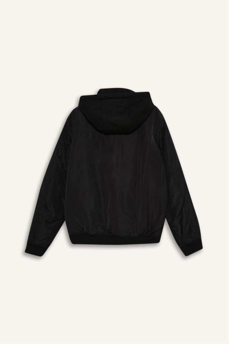 Su İtici Regular Fit Gömlek Yaka Astarlı Fermuarlı İç Cepli Suni Deri Mont