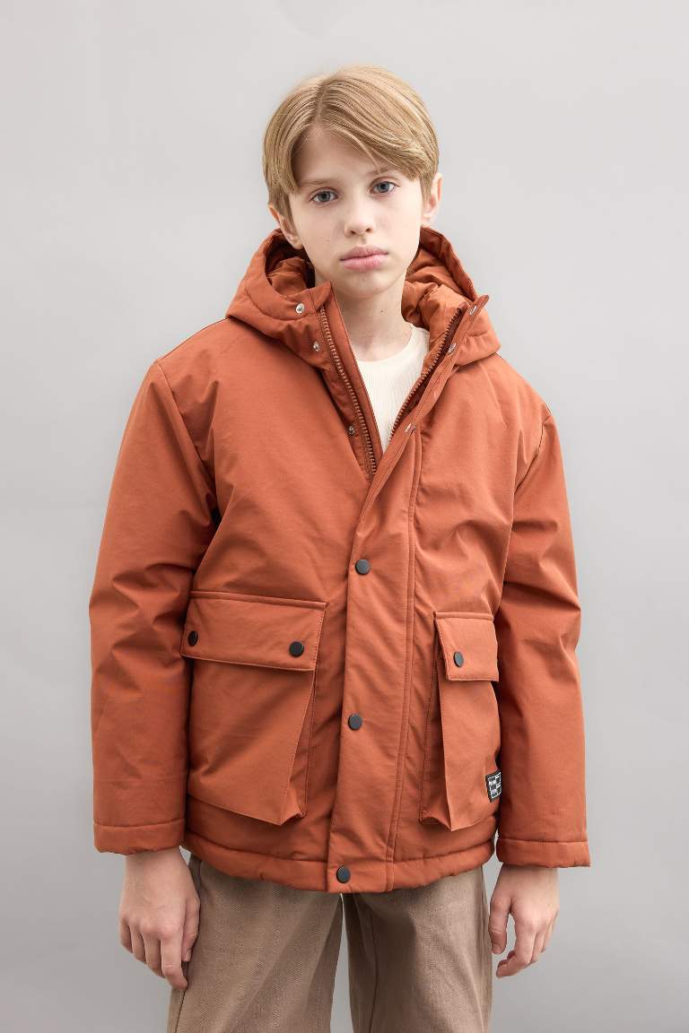 Boy Hooded Water Repellent Puffer Jacket