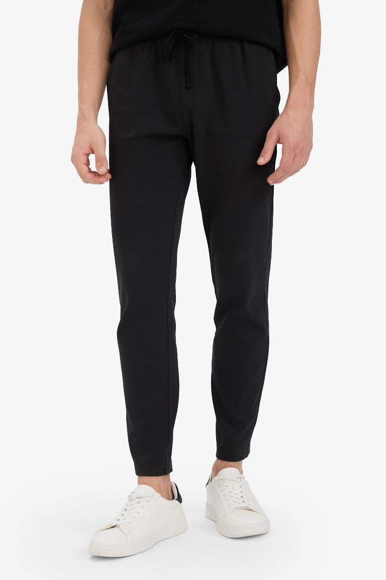 Jogger Pantolon Esnek Basic Düz Beli Bağcıklı Cepli Düz Paça