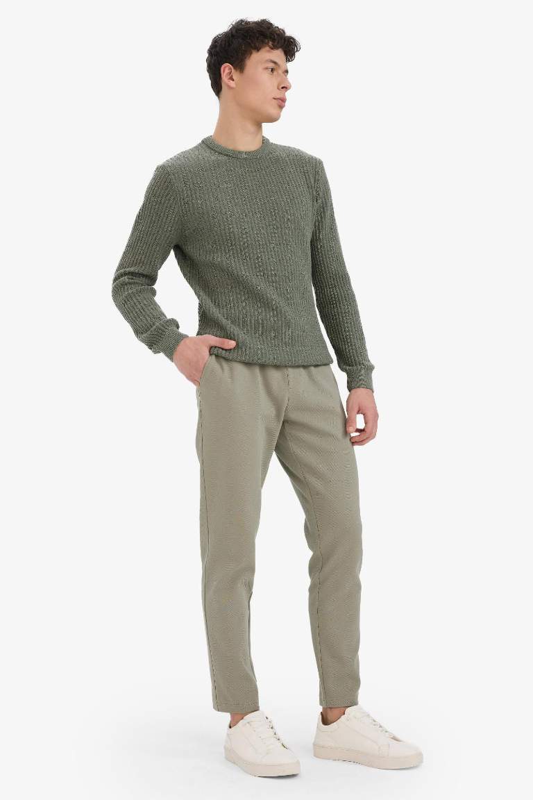 Jogger Pantolon Esnek Basic Düz Beli Bağcıklı Cepli Düz Paça
