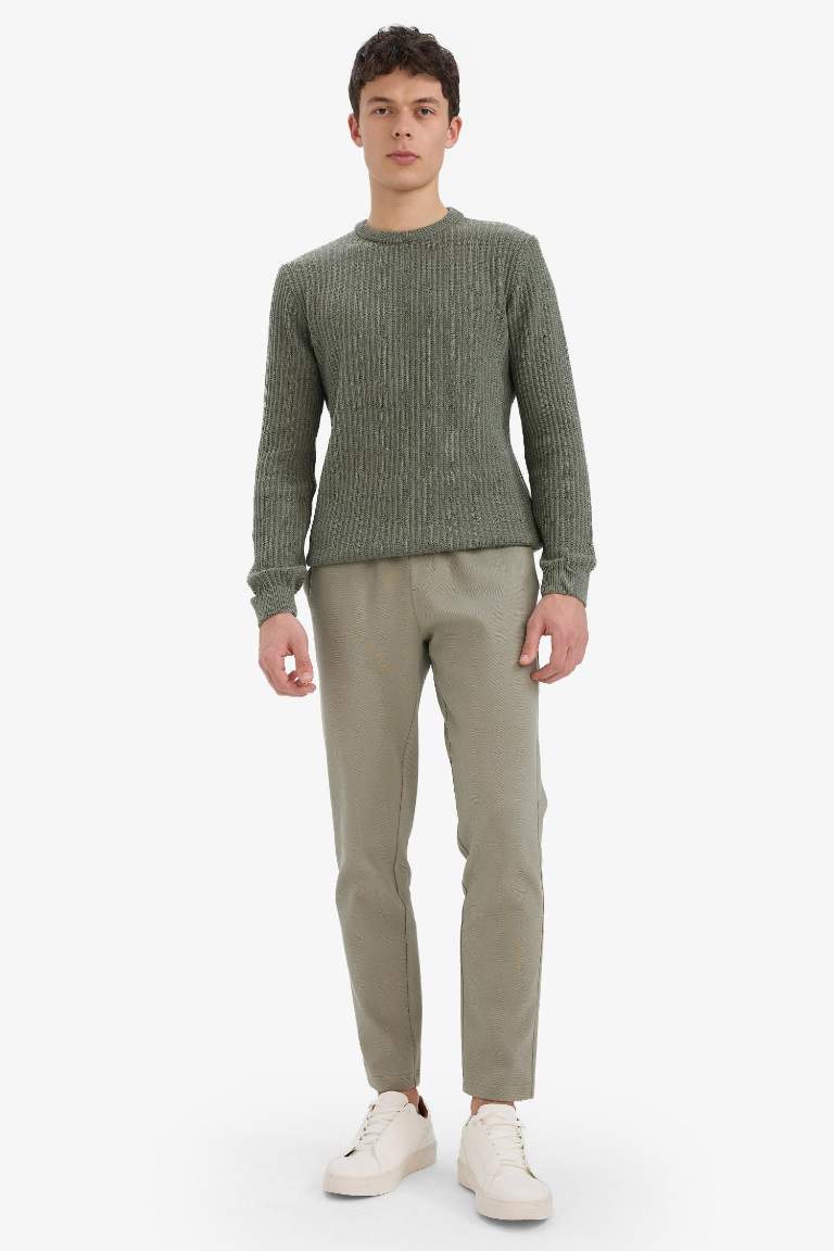 Jogger Pantolon Esnek Basic Düz Beli Bağcıklı Cepli Düz Paça