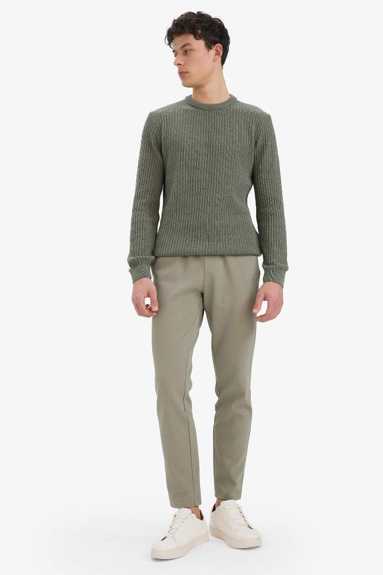 Jogger Pantolon Esnek Basic Düz Beli Bağcıklı Cepli Düz Paça