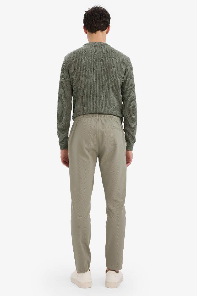 Jogger Pantolon Esnek Basic Düz Beli Bağcıklı Cepli Düz Paça