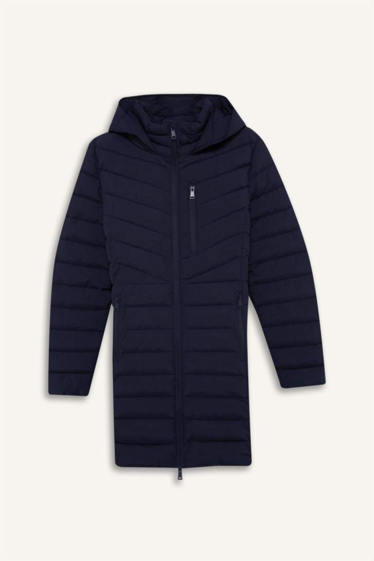 DeFactoFit Su İtici Regular Fit Kapüşonlu Şişme Parka Mont