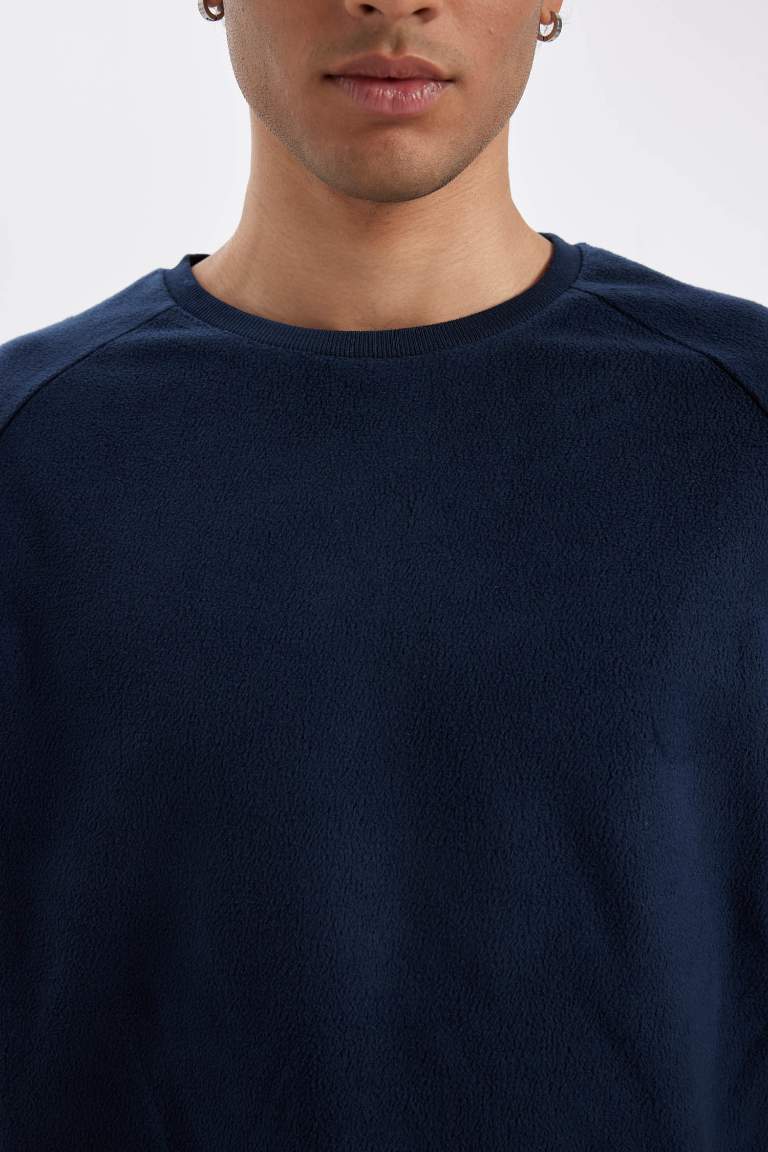 Regular Fit Polar Pijama Takımı Uzun Kollu Üst Desenli Uzun Alt