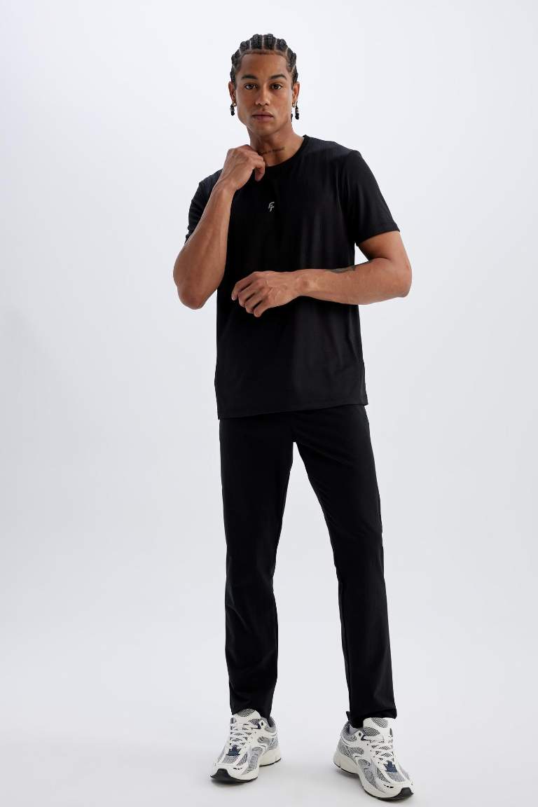 DeFactoFit Dokuma Pantolon Standart Paça Basic Düz Cepli