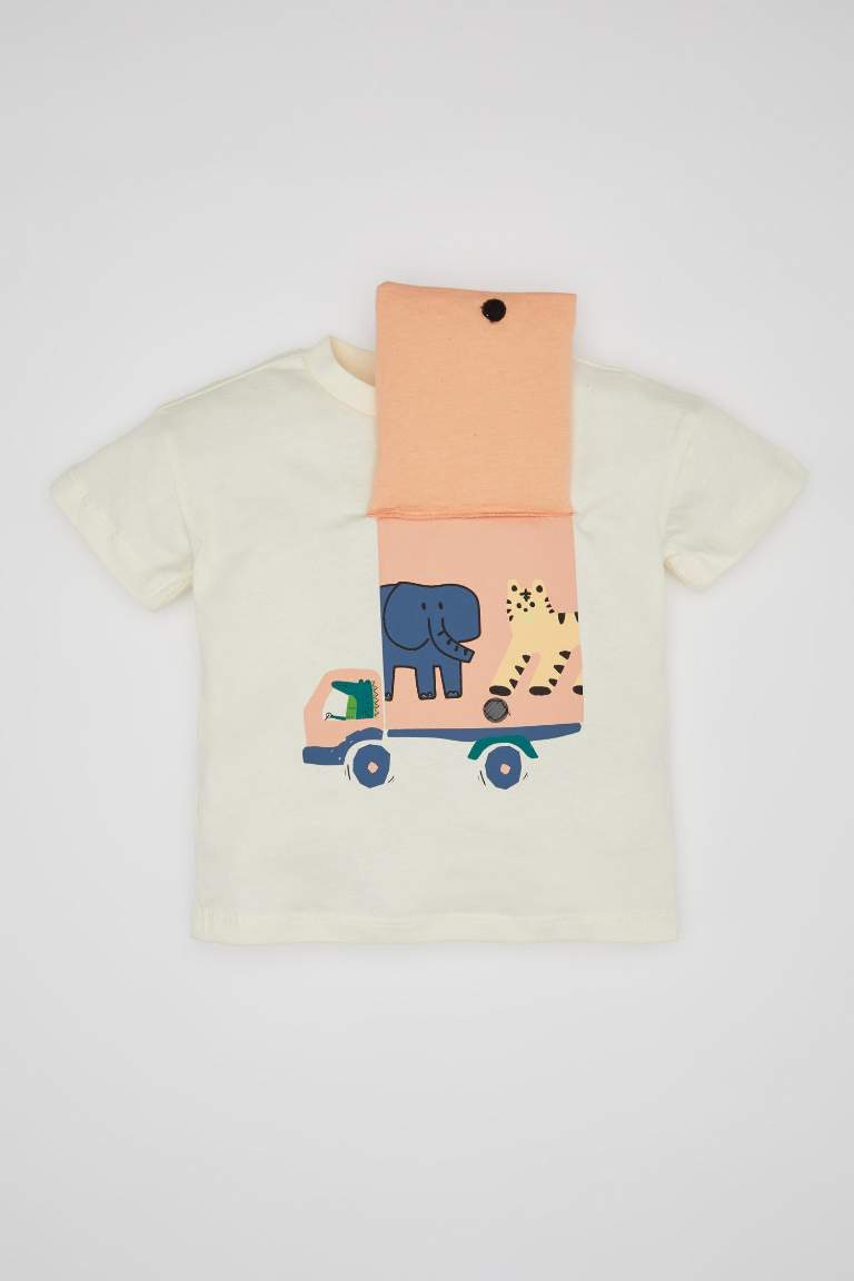 Baby Boy Crew Neck Vehicle Printed T-Shirt