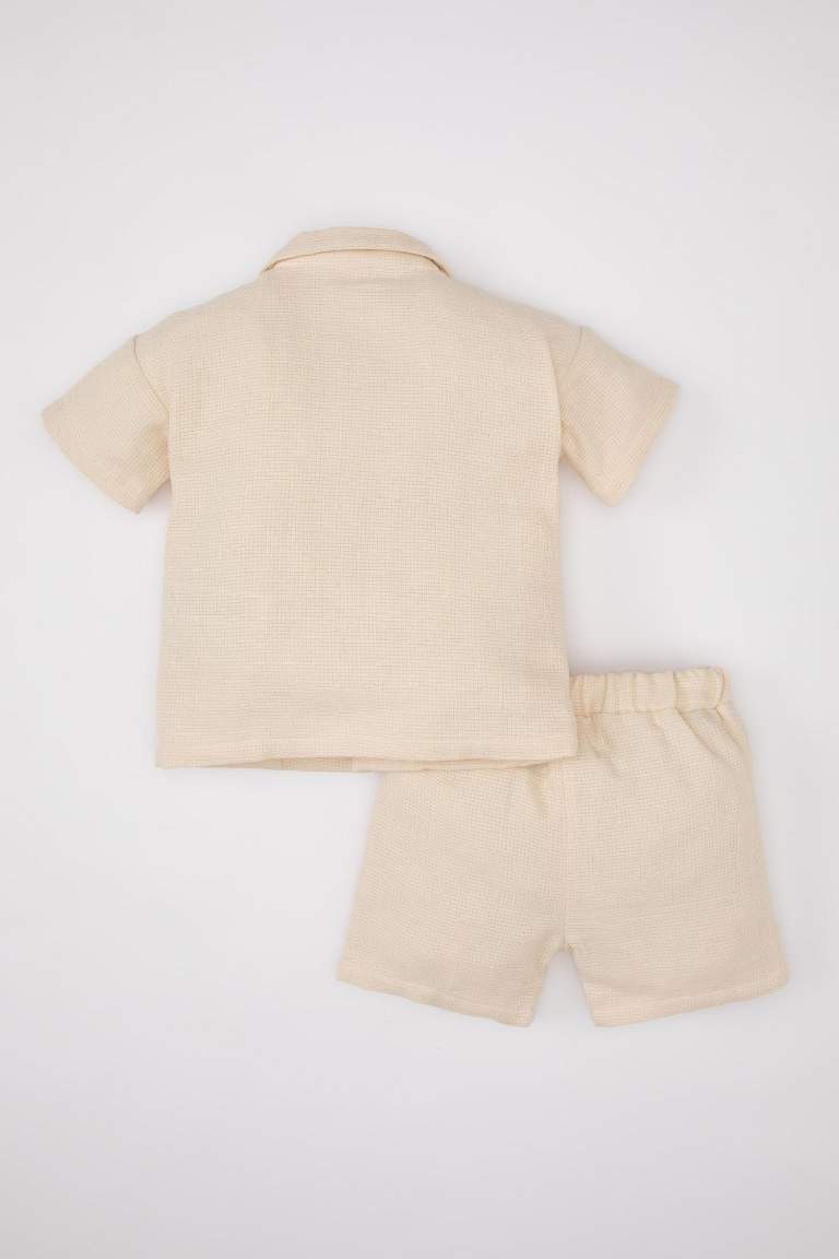 Baby Boy Waffle Short Sleeve 2 Piece Set