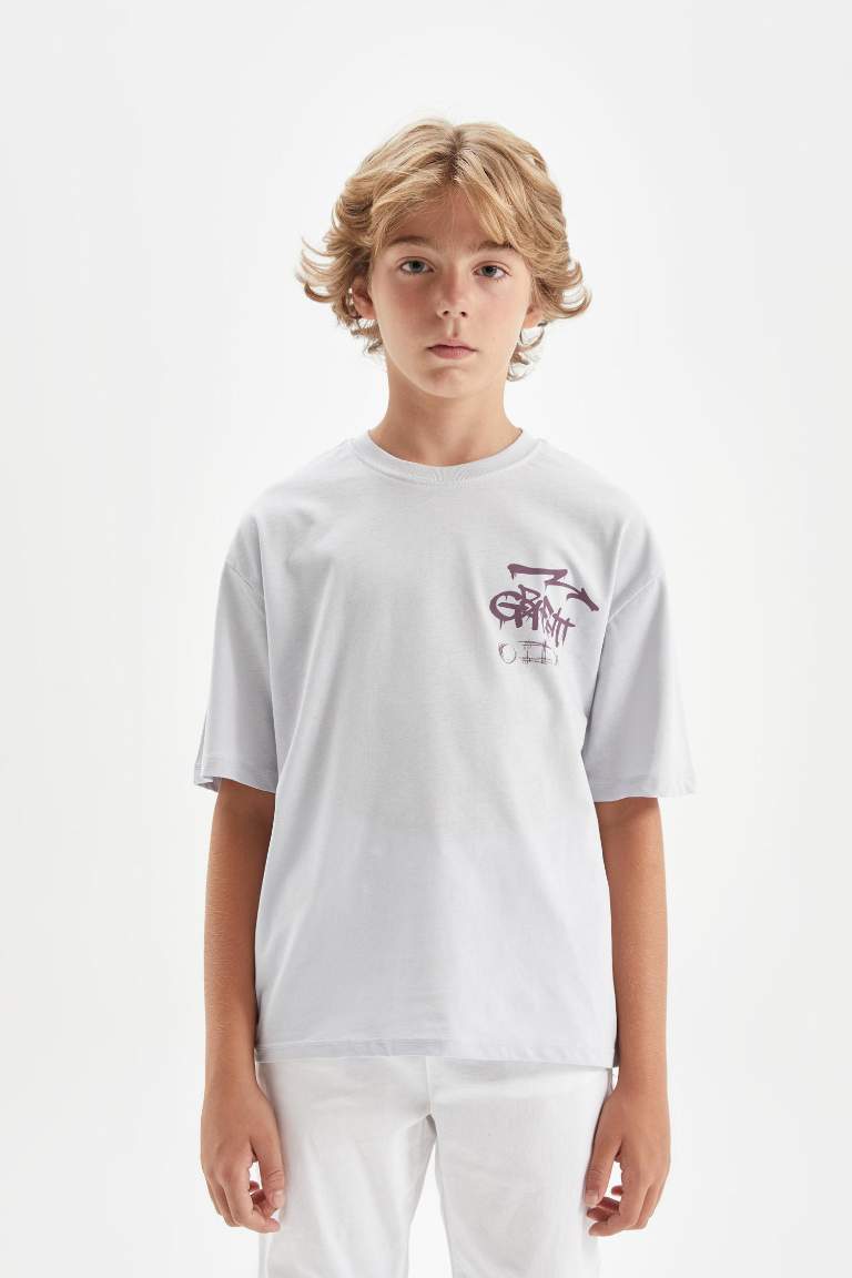 Boy Oversize Fit Printed Short Sleeve T-Shirt