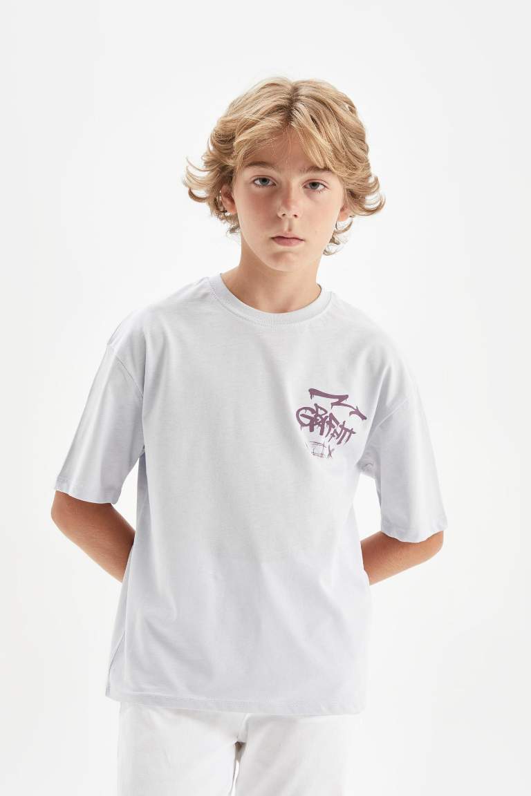 Boy Oversize Fit Printed Short Sleeve T-Shirt