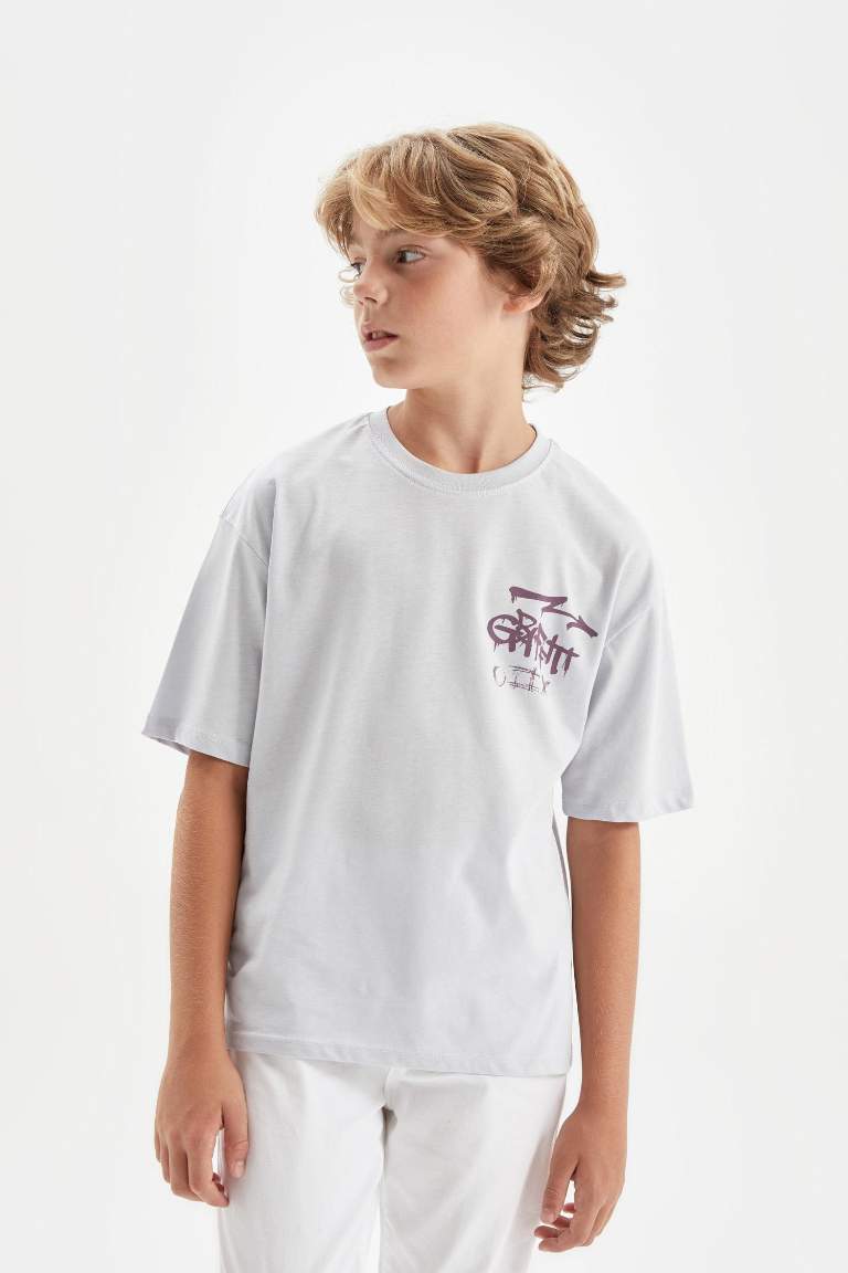 Boy Oversize Fit Printed Short Sleeve T-Shirt