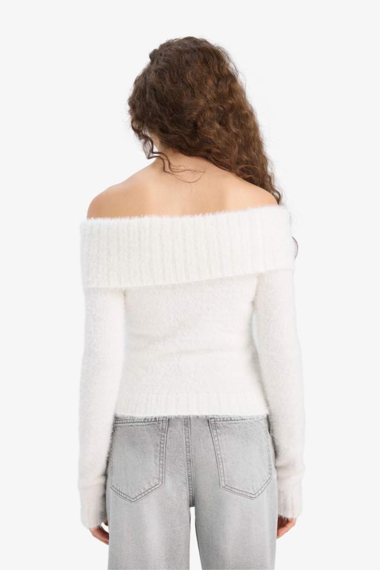 Slim Fit Strapless Knitwear Pullover