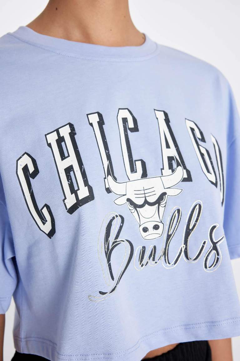 DeFactoFit NBA Chicago Bulls Crew Neck T-Shirt