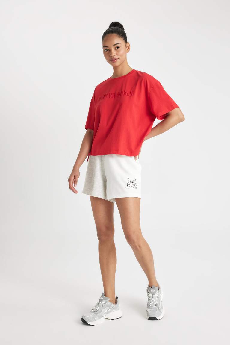 DeFactoFit Thin Sweatshirt Fabric Short Leg Shorts