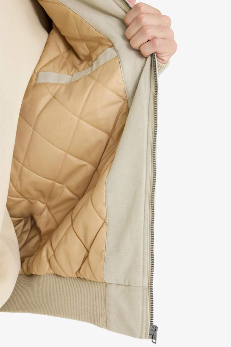 Oversize Fit Embroidered Hooded Ribbed Waterproof Jacket