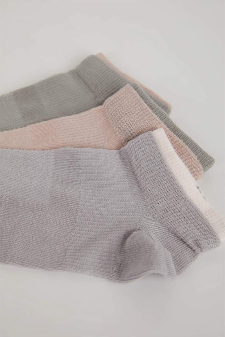 Kadın 3'lü Pamuklu Patik Çorap