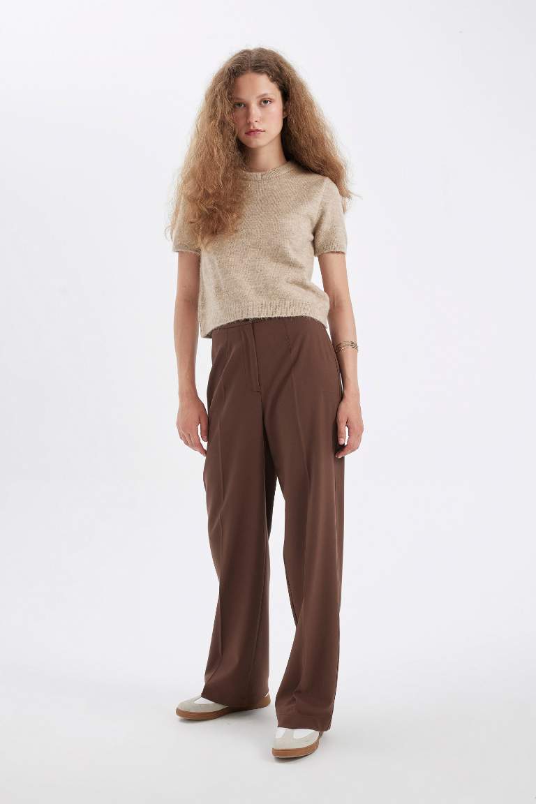 Wide Leg High Waist Standard Length Trousers