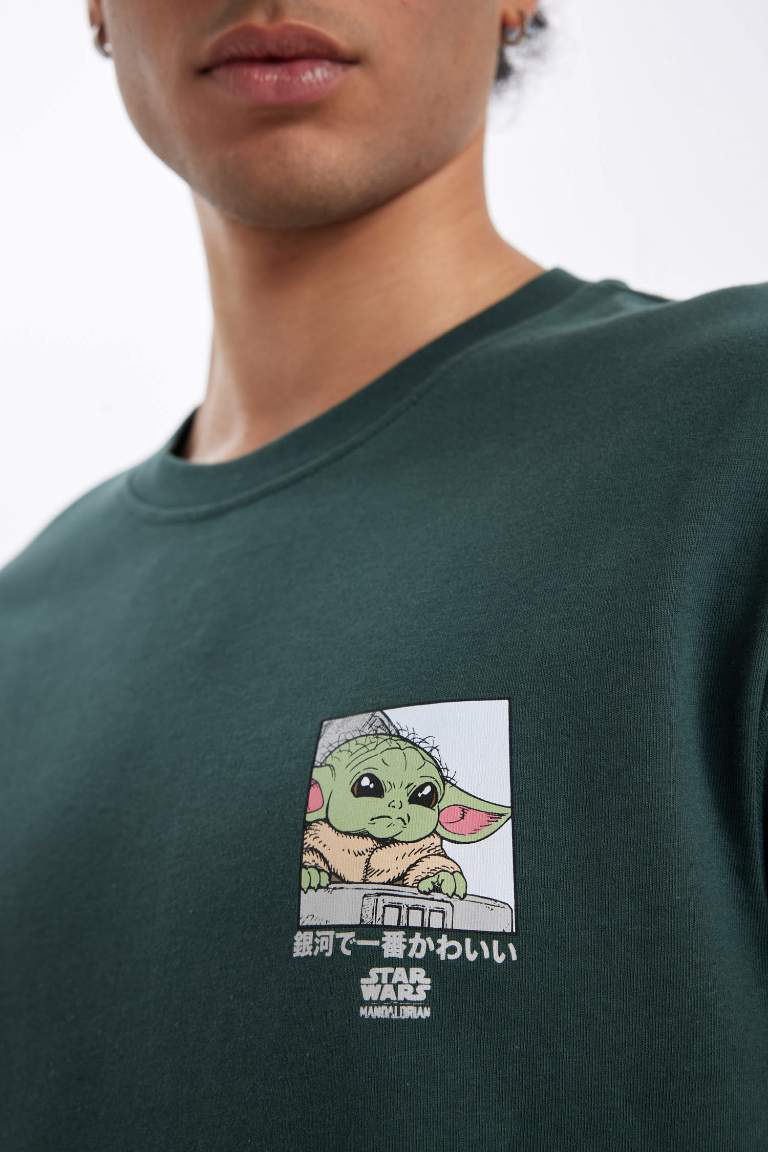 Star Wars-Mandalorian Crew Neck Cotton T-Shirt