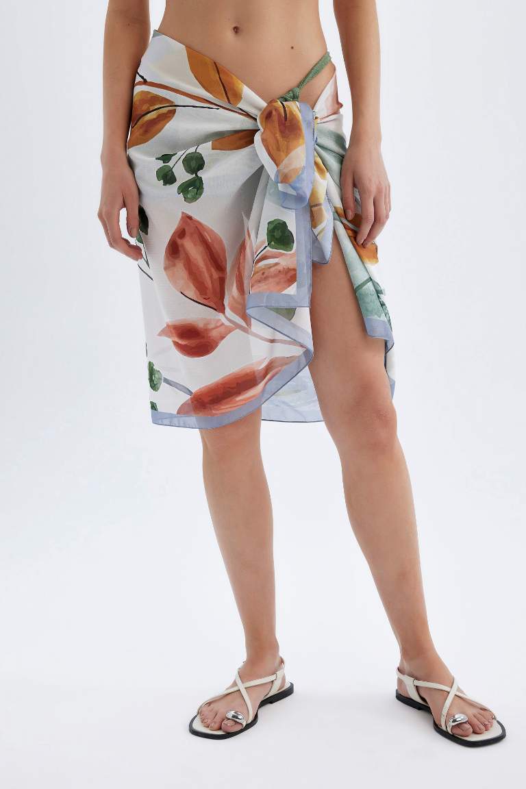Patterned Chiffon Beachwear