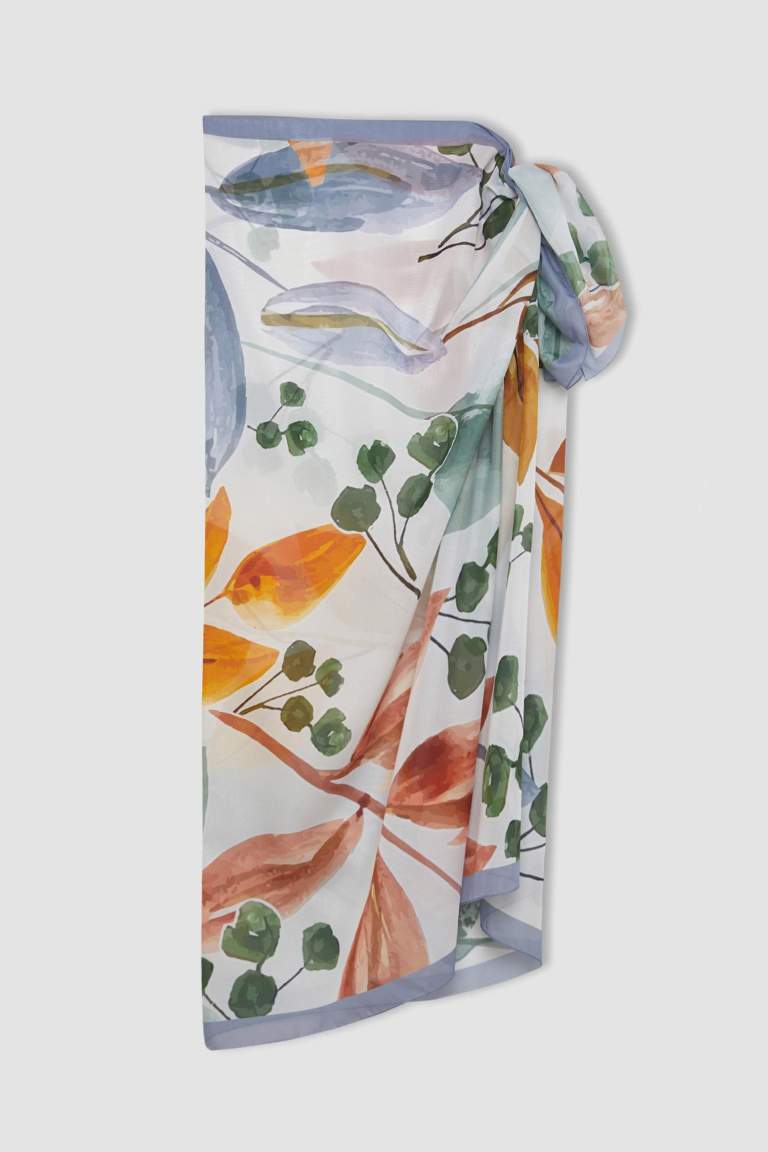 Patterned Chiffon Beachwear