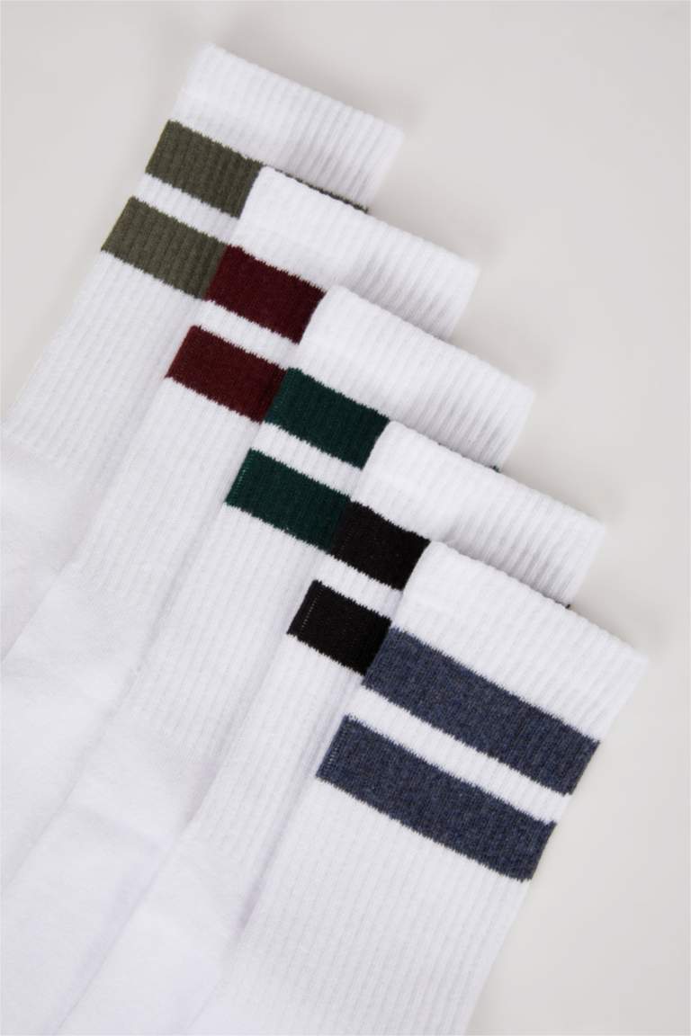 Erkek Rahat Lastikli 5'li Pamuklu Uzun Çorap