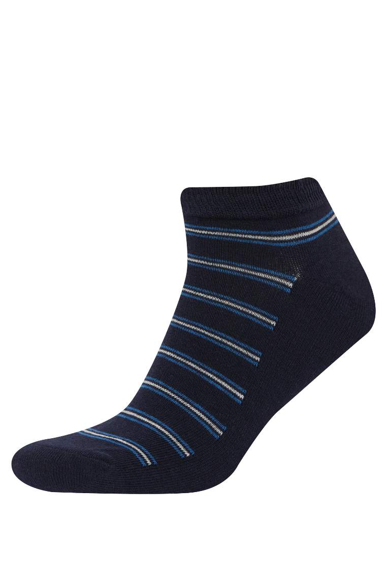 Lot de 5 paires de chaussettes courtes en coton rayées pour Homme