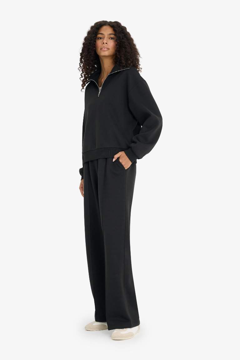 Wide Leg Thick Fabric Trousers