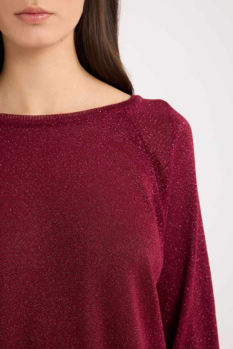 Pull en tricot basique à col rond Coupe régulière