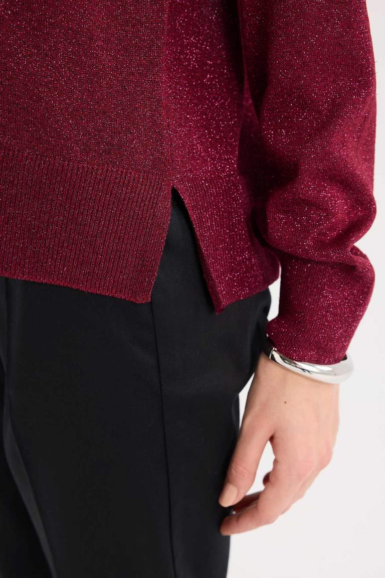 Pull en tricot basique à col rond Coupe régulière