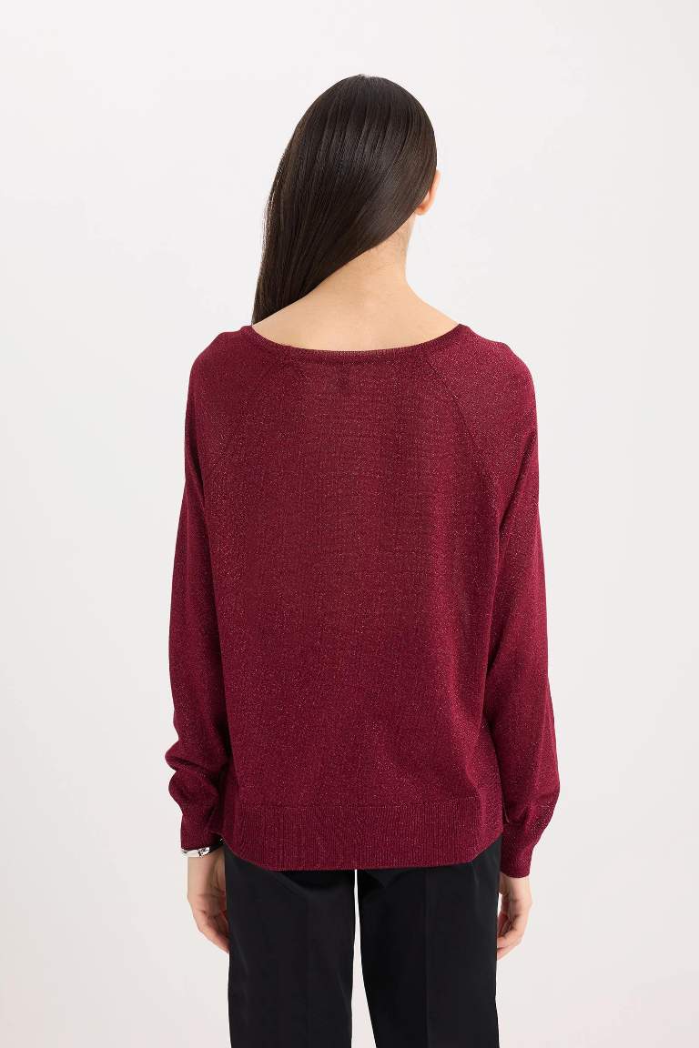 Pull en tricot basique à col rond Coupe régulière