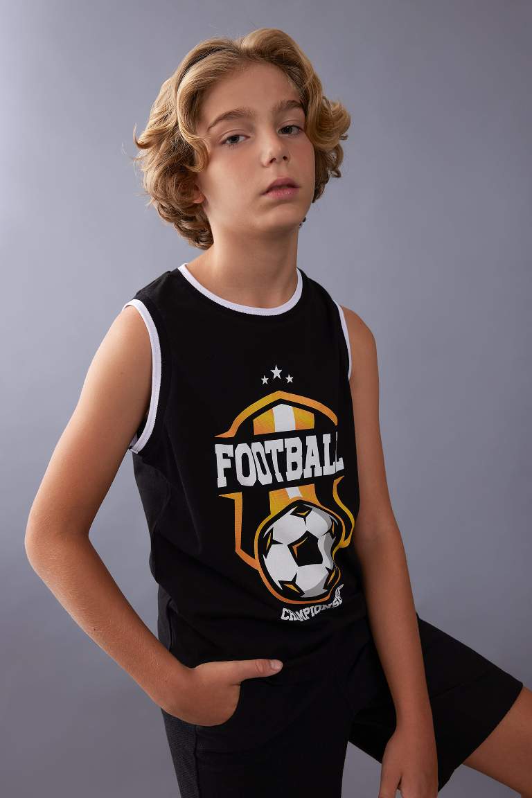 Boy Crew Neck Printed Sleeveless T-Shirt