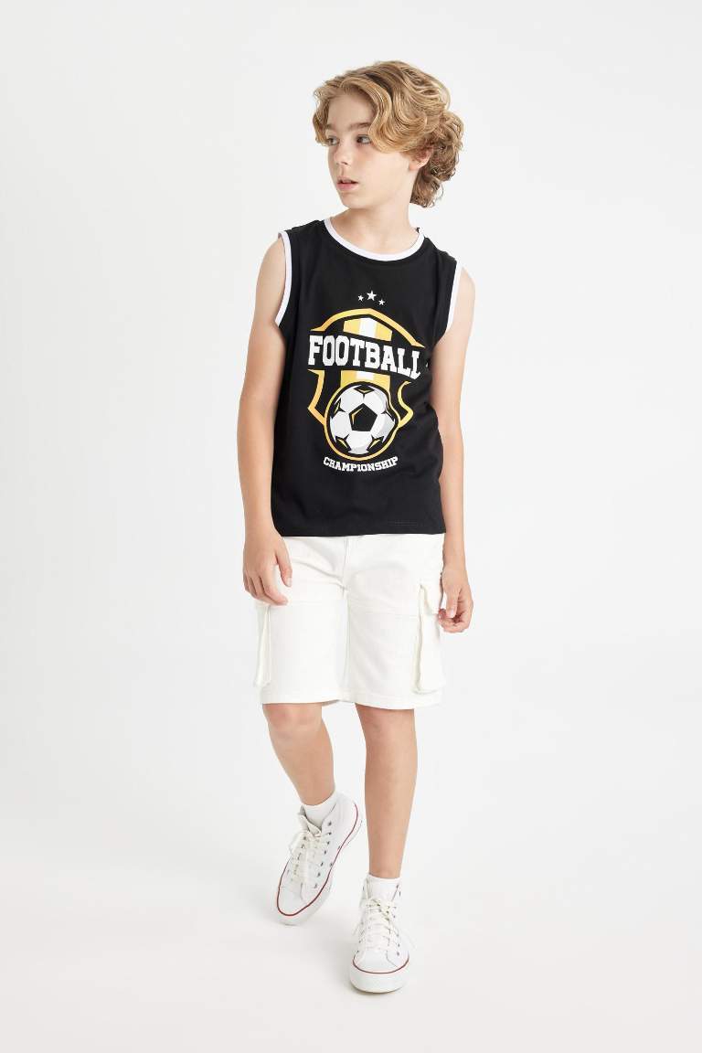 Boy Crew Neck Printed Sleeveless T-Shirt