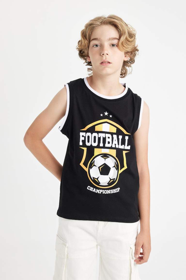 Boy Crew Neck Printed Sleeveless T-Shirt