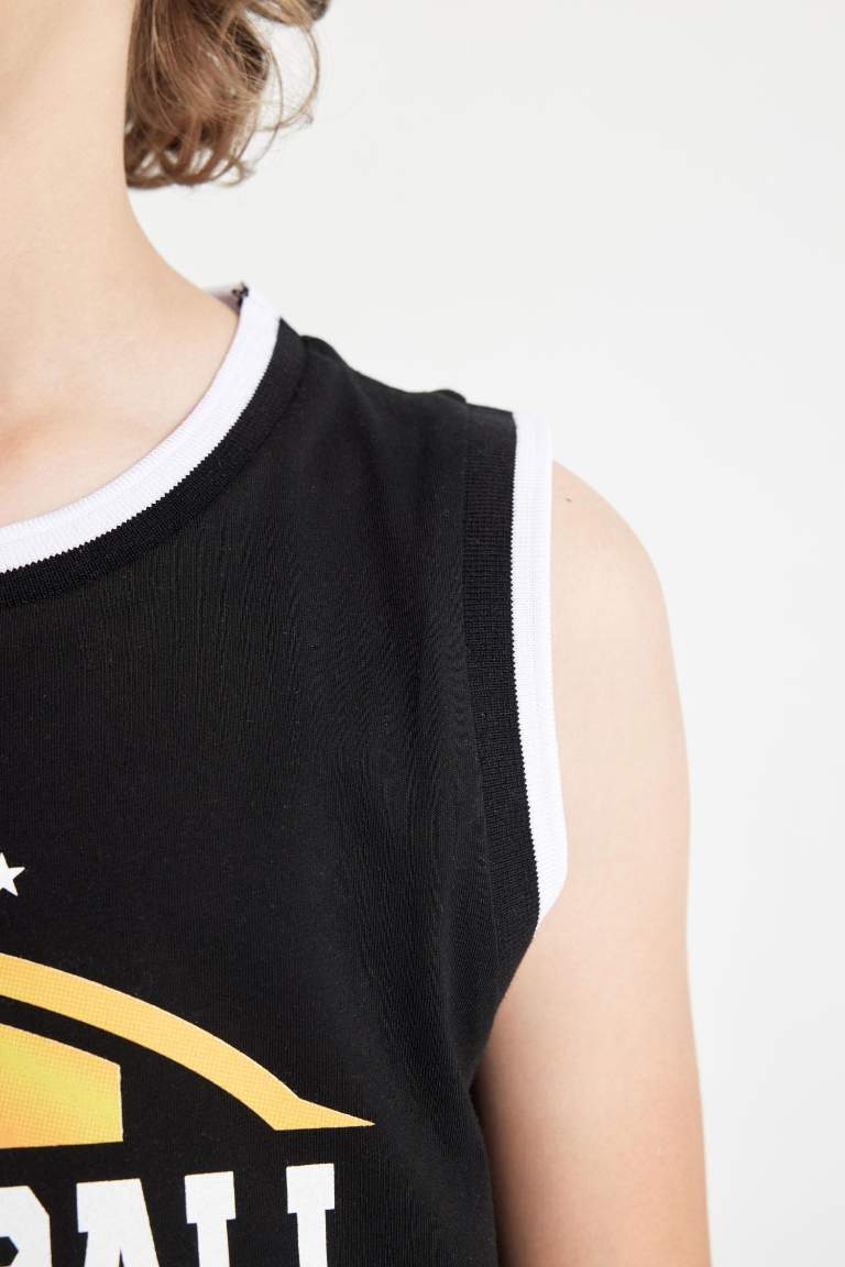 Boy Crew Neck Printed Sleeveless T-Shirt