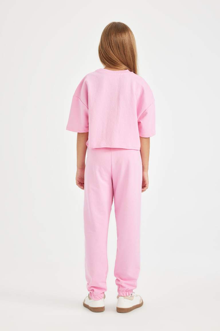 Ensemble deT-shirt imprimé à manches courtes et jogging à taille élastique pour Fille