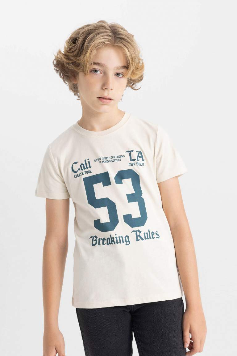 Boy Crew Neck Printed Short Sleeve T-Shirt