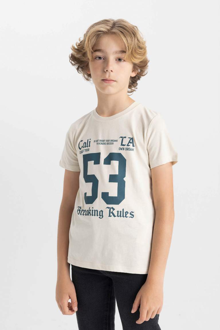 Boy Crew Neck Printed Short Sleeve T-Shirt